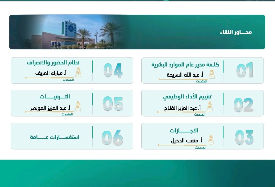 الإدارة العامة للموارد البشرية تنظم لقاء تثقيفيا لمنسوبي الجامعة من الإداريين والإداريات 